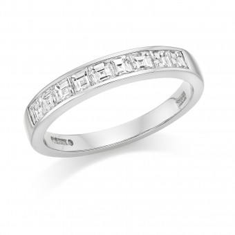 Platinum Alexandra carré cut diamond half eternity ring 0.64cts