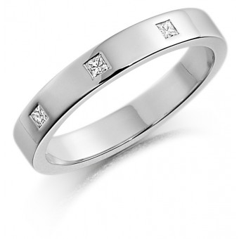 Platinum 3mm Windsor diamond wedding ring 0.06cts