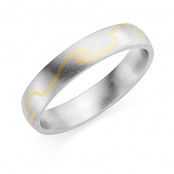 18ct white & yellow gold 4.5mm Oria wedding ring 