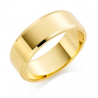 18ct yellow gold 8mm New Windsor wedding ring 