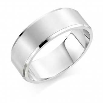 Platinum brushed finish 8mm New Windsor  wedding ring 