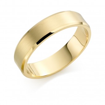 18ct yellow gold brushed finish 6mm New Windsor wedding ring 