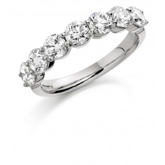 Platinum Claudina round cut diamond eternity ring 1.29cts