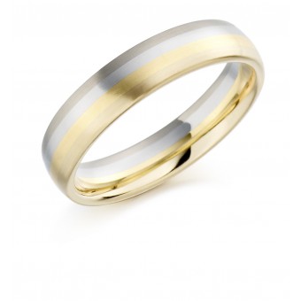 18ct gold & platinum 5mm Lorenza wedding ring 