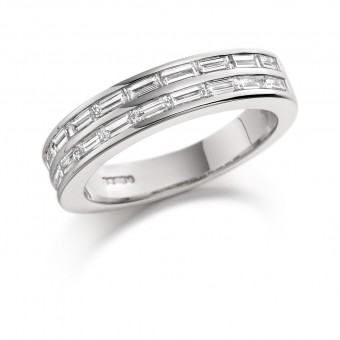 Platinum Concetta baguette cut diamond true half eternity ring 1.24cts