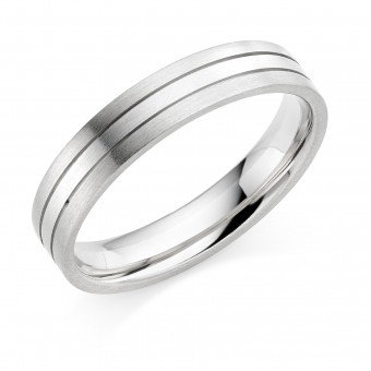 Platinum & 18ct white gold 4.5mm Mara wedding ring 
