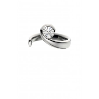 Platinum Wave Iceflower cut diamond solitaire ring 0.32cts