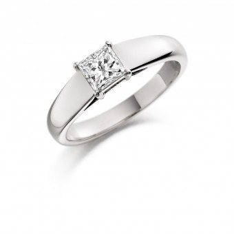 Platinum Calandra princess cut diamond solitaire ring 0.36cts