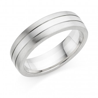 Platinum & 18ct white gold 6mm Mara wedding ring 