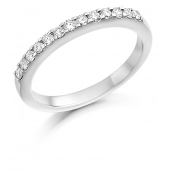 Platinum Chiara round cut diamond half eternity ring 0.28cts