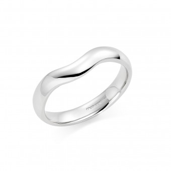 Platinum contoured 3mm Oxford wedding ring