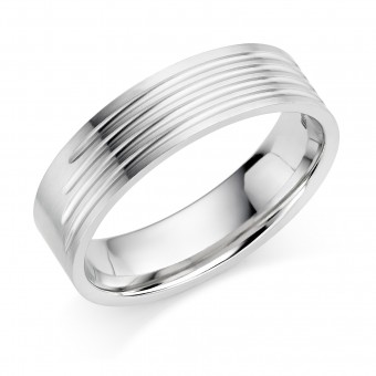 Platinum 6mm Rosetta wedding ring 