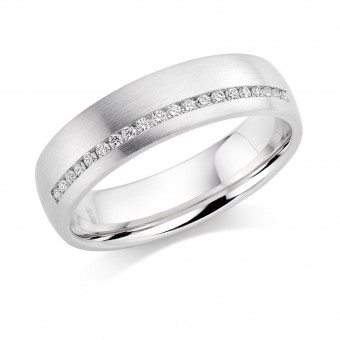 Platinum 5mm Aida diamond wedding ring 0.10cts
