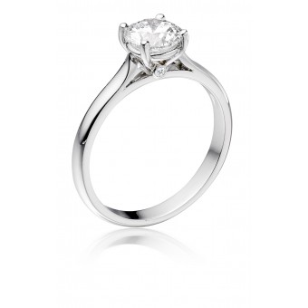 Platinum Duplice round cut diamond solitaire ring 0.51cts