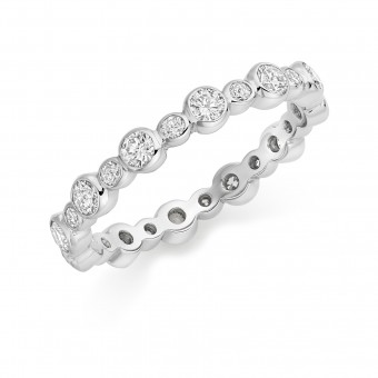 Platinum Rosa round cut diamond full eternity ring 0.86cts