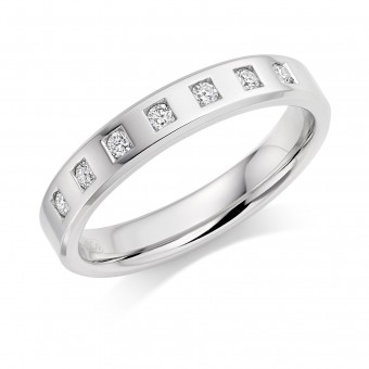 Platinum 3.5mm Aletta diamond wedding ring 0.14cts