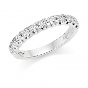 Platinum Sabrina round cut diamond true half eternity ring 0.83cts