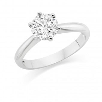 Platinum Susanna round cut diamond solitaire ring 1.04cts