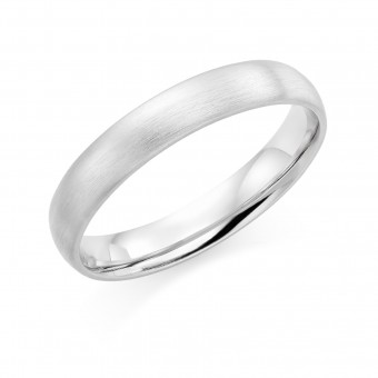 Platinum brushed finish 4mm Cambridge wedding ring