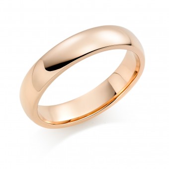 18ct red gold 5mm Oxford wedding ring