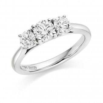 Platinum Liona round cut diamond three stone ring 0.51cts