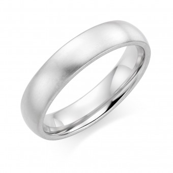 Platinum brushed finish 5mm Cambridge wedding ring