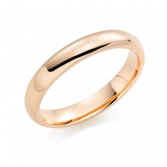 18ct red gold 4mm Oxford wedding ring