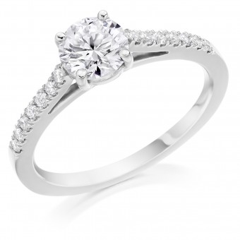 Platinum Pianeti round cut diamond ring 0.53cts