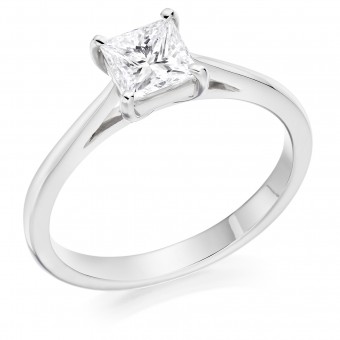 Platinum Massima princess cut solitaire ring 0.51cts