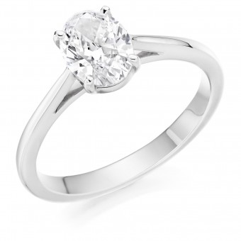 Platinum Massima oval cut solitaire ring 0.50cts