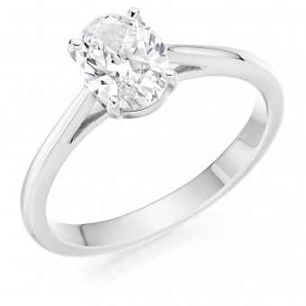 Platinum Massima oval cut solitaire ring 1.04cts