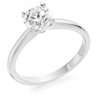 Platinum Lia round cut diamond solitaire ring 1.02cts