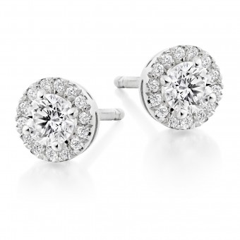 18ct white gold Pianeti round cut diamond earrings