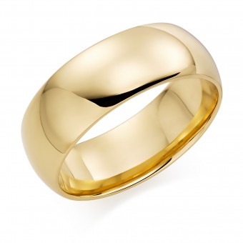 18ct yellow gold 8mm Oxford wedding ring