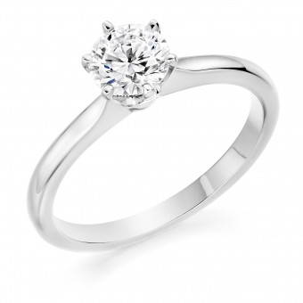 Platinum Vittoria round cut diamond solitaire ring 0.51cts