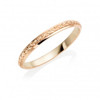 18ct rose gold 2mm North Star wedding ring