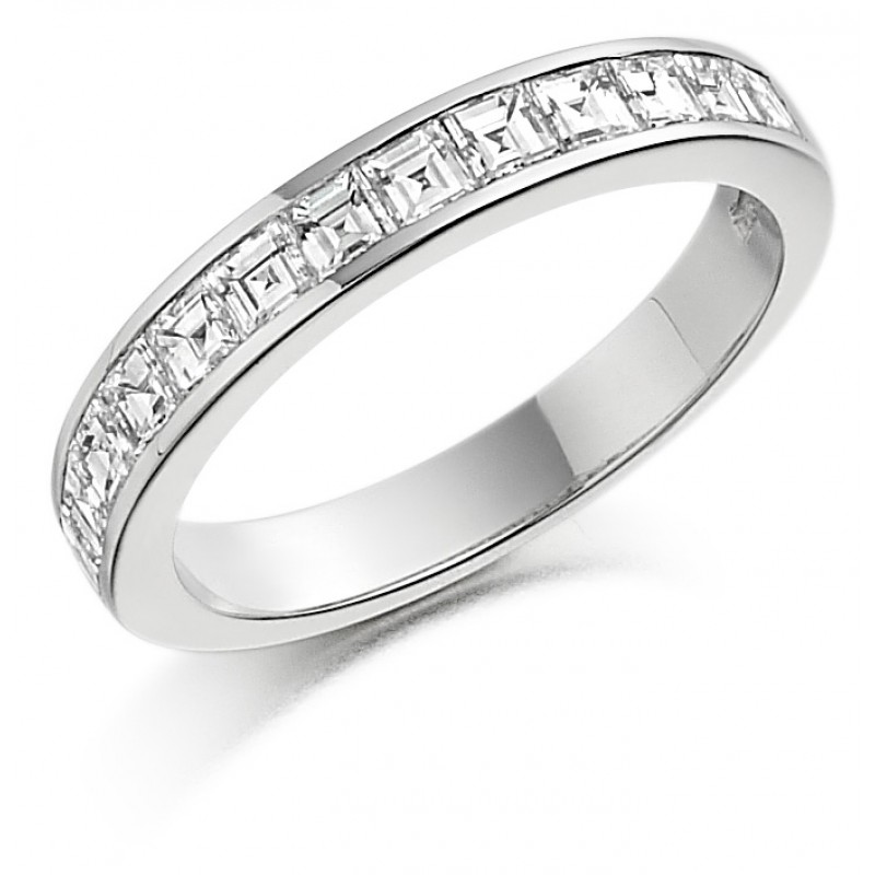 Carre cut shop eternity band