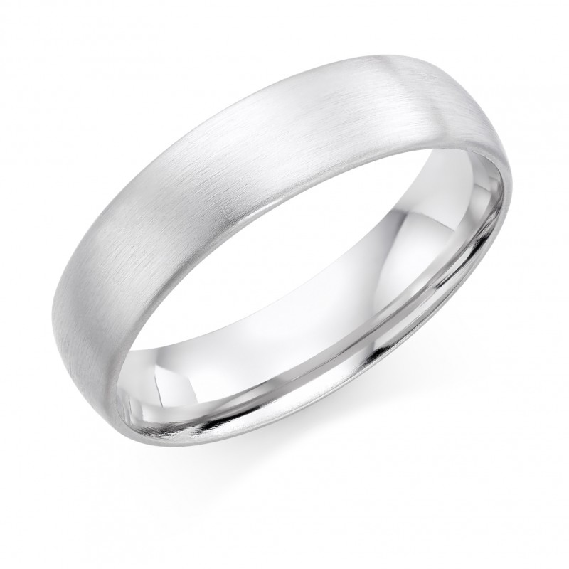 Brushed platinum wedding 2024 band
