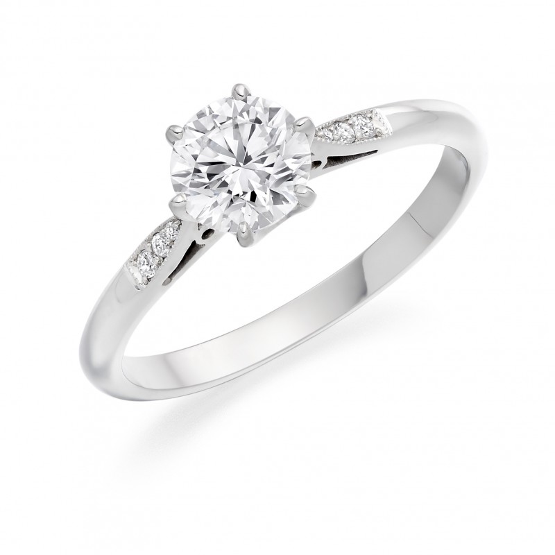 0.62 CTW Straight Shank Diamond Engagement Ring - Harrison's Diamonds