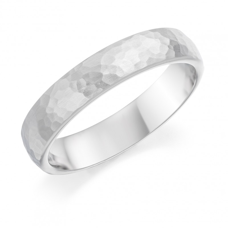 Hammered finish wedding band sale