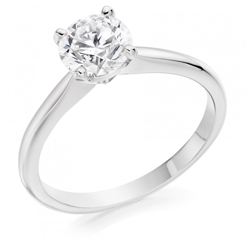 Round cut diamond engagement rings platinum discount