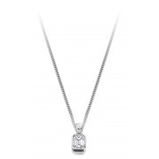 18ct white gold Esta emerald cut diamond pendant 0.15cts
