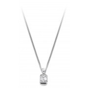 18ct white gold Esta emerald cut diamond pendant 0.19cts