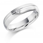 Platinum 4.5mm Terza diamond wedding ring 0.04cts