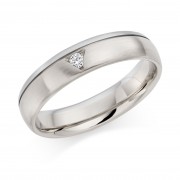 Platinum & 18ct white gold 4.5mm Zaira diamond wedding ring 0.03cts