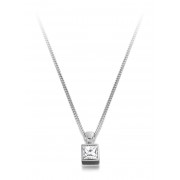 18ct white gold Esta princess cut diamond pendant 0.18cts