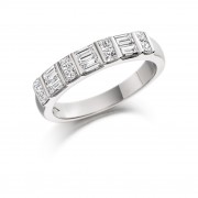 Platinum Gavriella baguette and princess cut half eternity ring 0.65cts