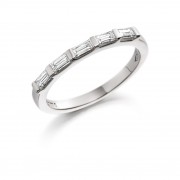 Platinum Aria baguette cut diamond five stone eternity ring 0.41cts