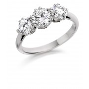 Platinum Contessa round cut three stone ring 0.61cts