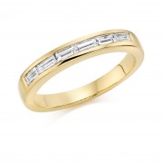 18ct yellow gold Alexandra baguette cut diamond half eternity ring 0.38cts